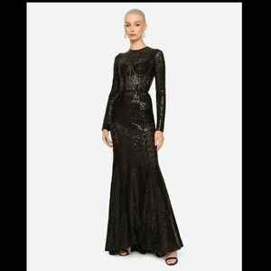Dolce & Gabbana long sleeve sequins mermaid dress